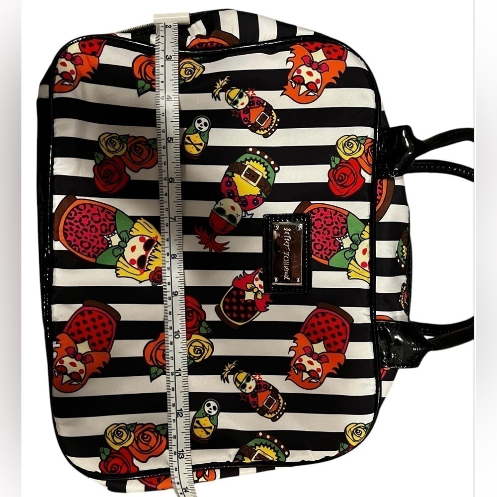 Betsey Johnson Striped Doll & Rose Toiletry, Makeup Bag - Picture 8 of 16